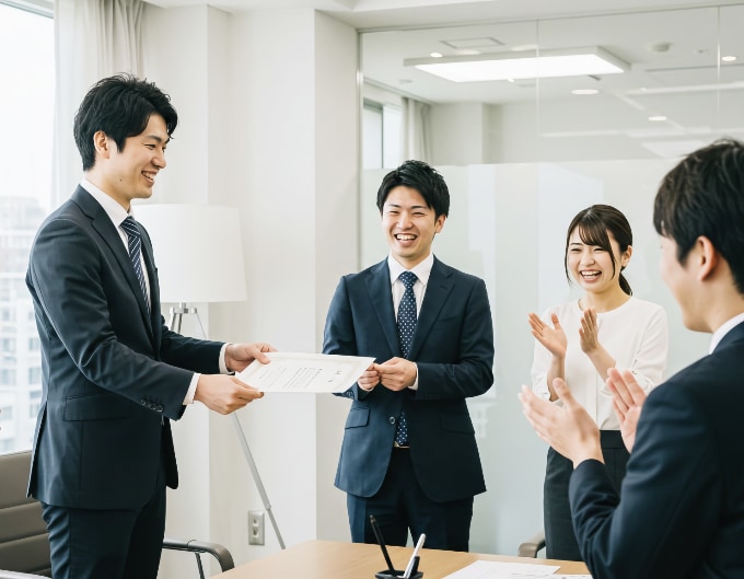 売上グラフと報酬イメージ